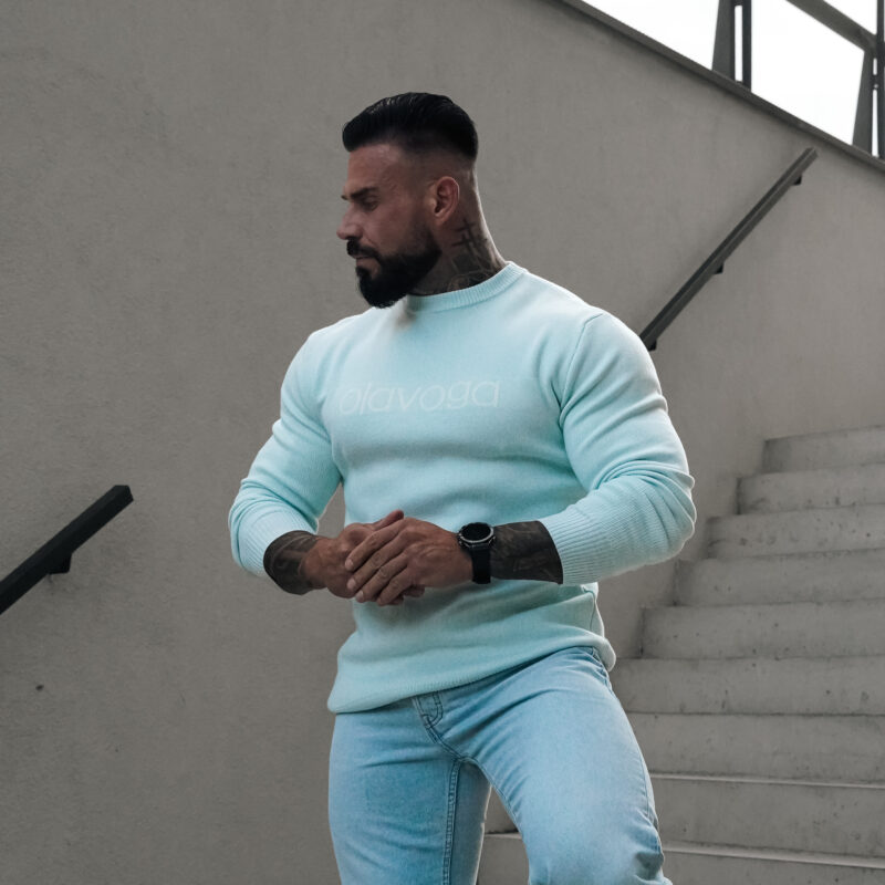 Sweter SALO 401 Sweter męski SALO 2026 Błękitny
