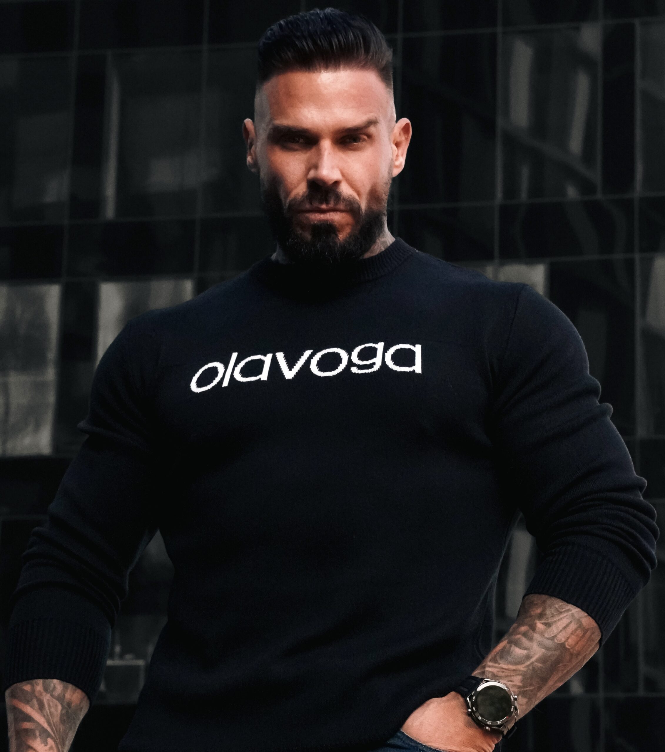 Sweter SALO 410 Sweter męski SALO 2026 Czarny