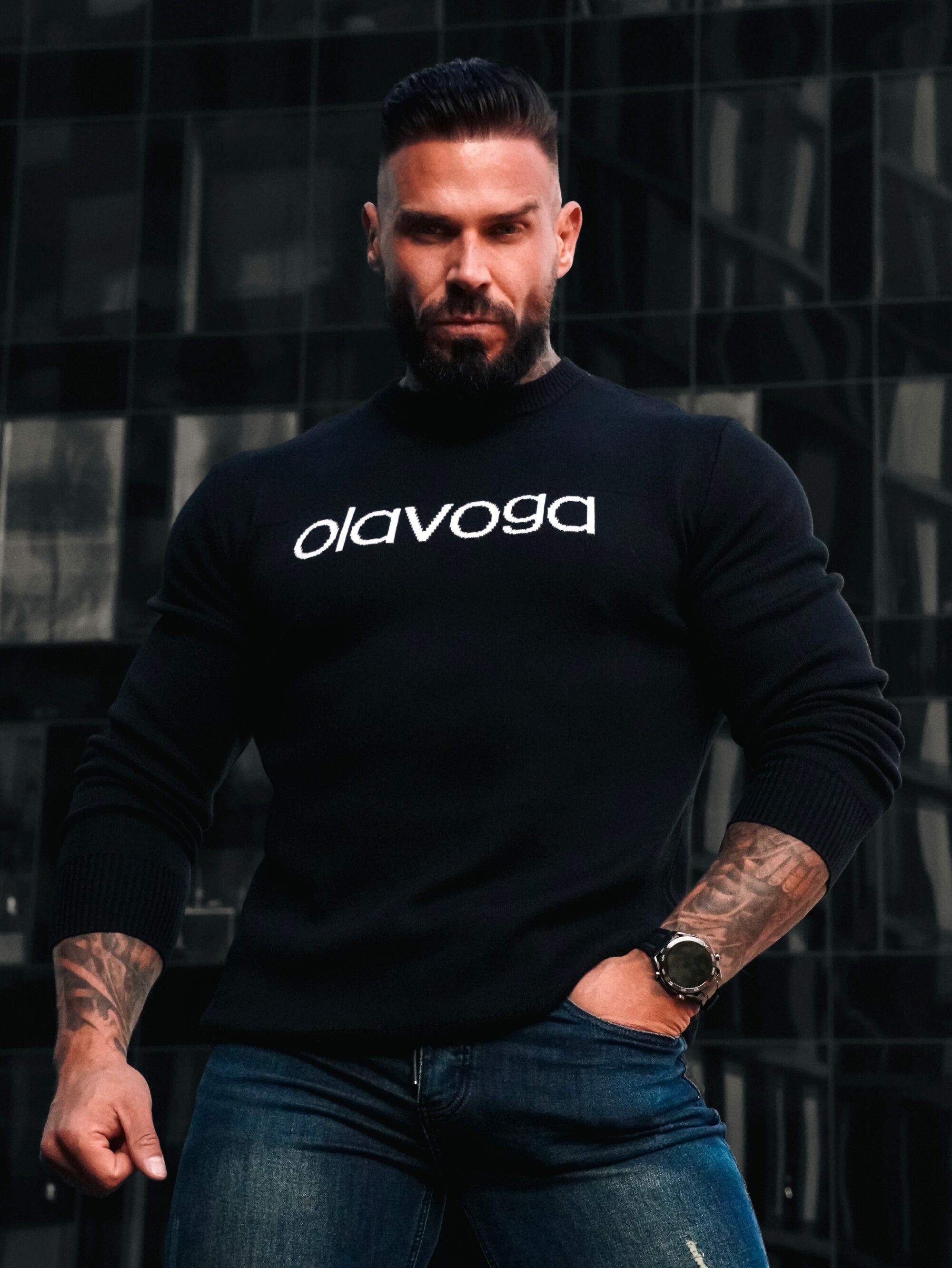 Sweter SALO 410 Sweter męski SALO 2026 Czarny