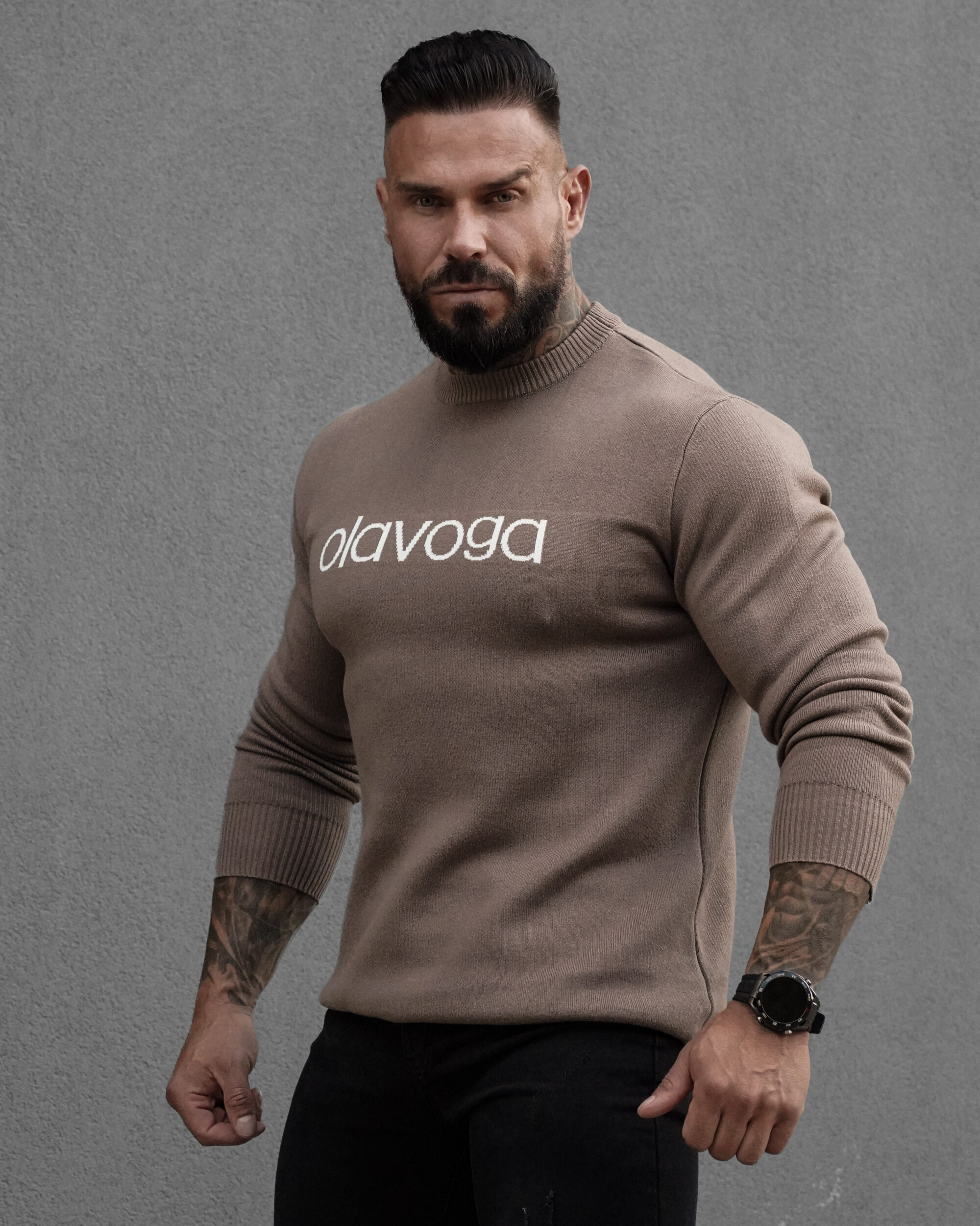 Sweter SALO 411 Sweter męski SALO 2026 Beżowy