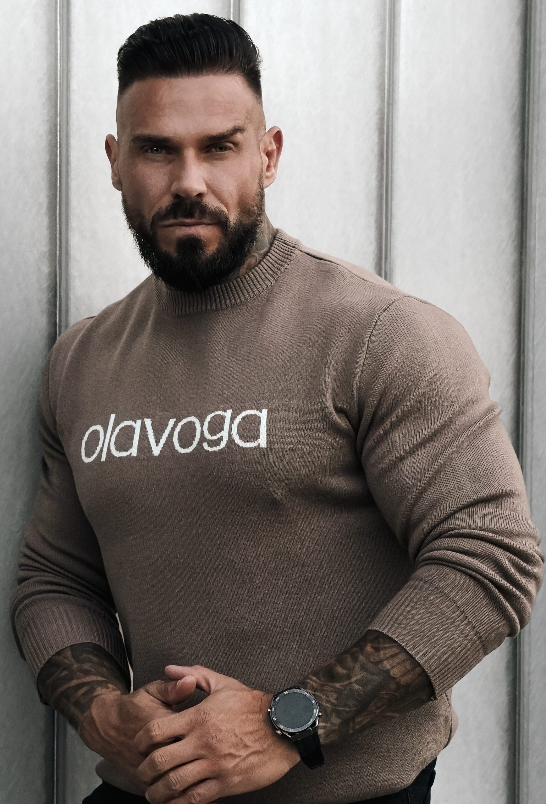 Sweter SALO 413 Sweter męski SALO 2026 Beżowy